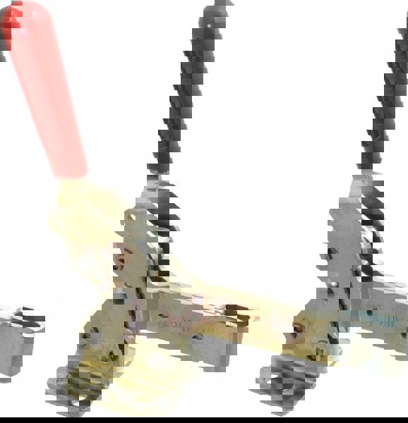 Manual Hold-Down Toggle Clamp: Vertical, 1,400 lb Capacity, Solid Bar, Flanged Base